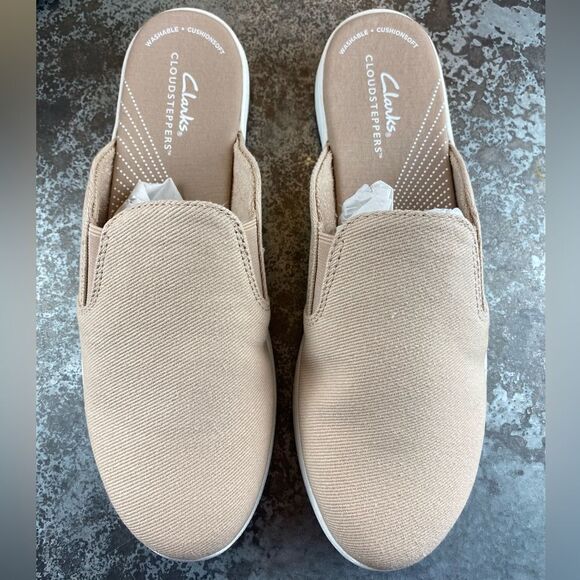 Clarks Breeze Shore Women's Narrow Fit Taupe Slip On Slides Flats Sandals 8.5 M - Picture 6 of 6